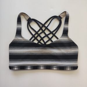Lululemon Athletica Free To Be Wild Bra Capilano Stripe Black White Size 4